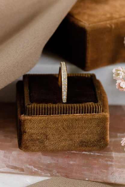 0.25 TCW Round Shaped Half Eternity Lab Grown Diamond Wedding Band