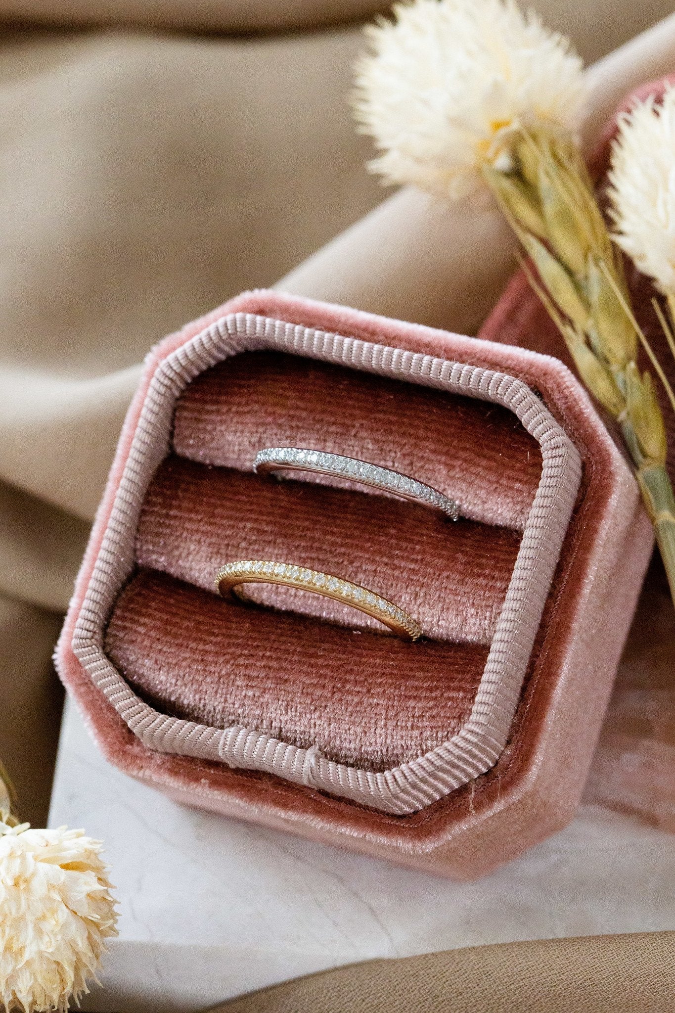 0.25 TCW Round Shaped Half Eternity Lab Grown Diamond Wedding Band