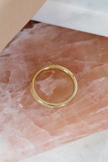 0.25 TCW Round Shaped Half Eternity Lab Grown Diamond Wedding Band