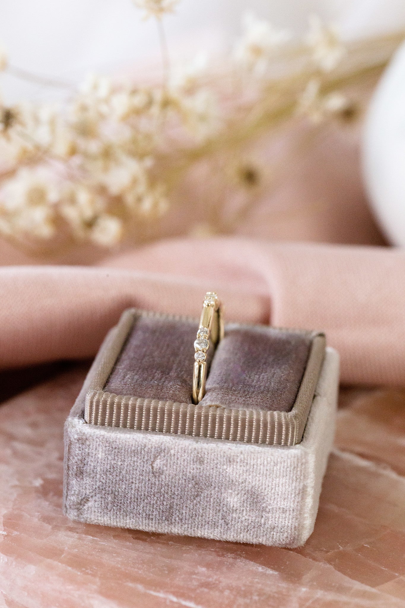 0.25 TCW Round Shaped Half Eternity Lab Grown Diamond Wedding Band