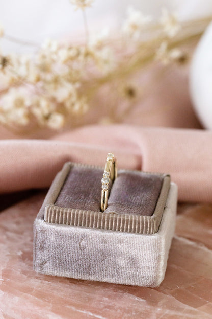 0.25 TCW Round Shaped Half Eternity Lab Grown Diamond Wedding Band