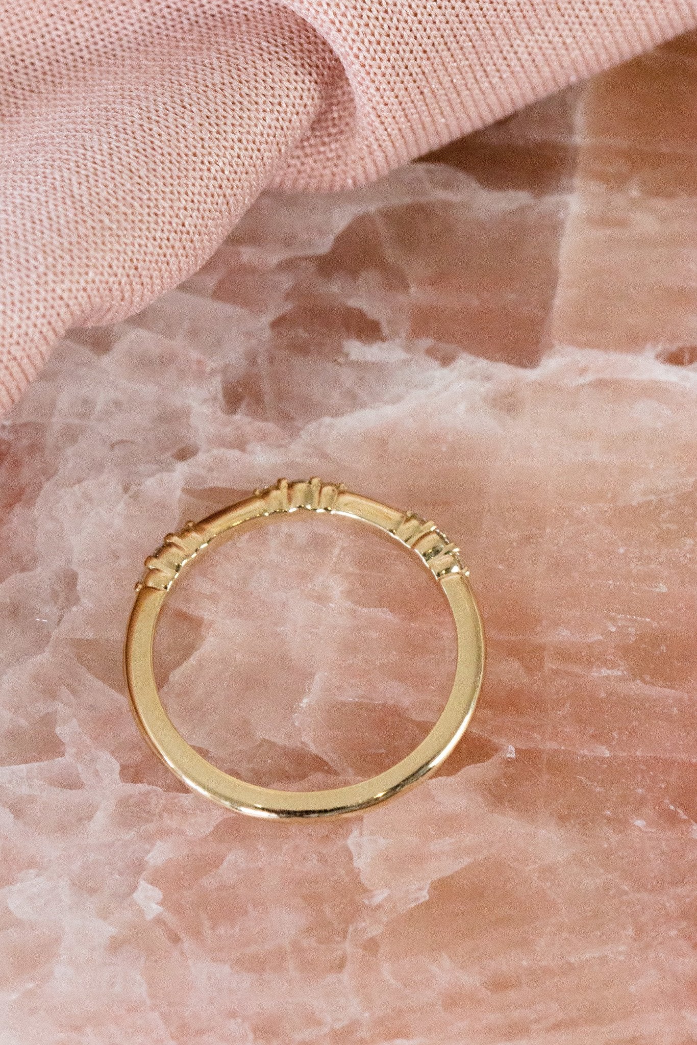 0.25 TCW Round Shaped Half Eternity Lab Grown Diamond Wedding Band