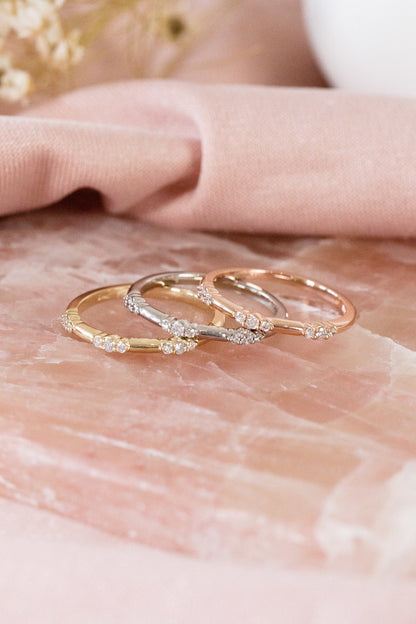 0.25 TCW Round Shaped Half Eternity Lab Grown Diamond Wedding Band