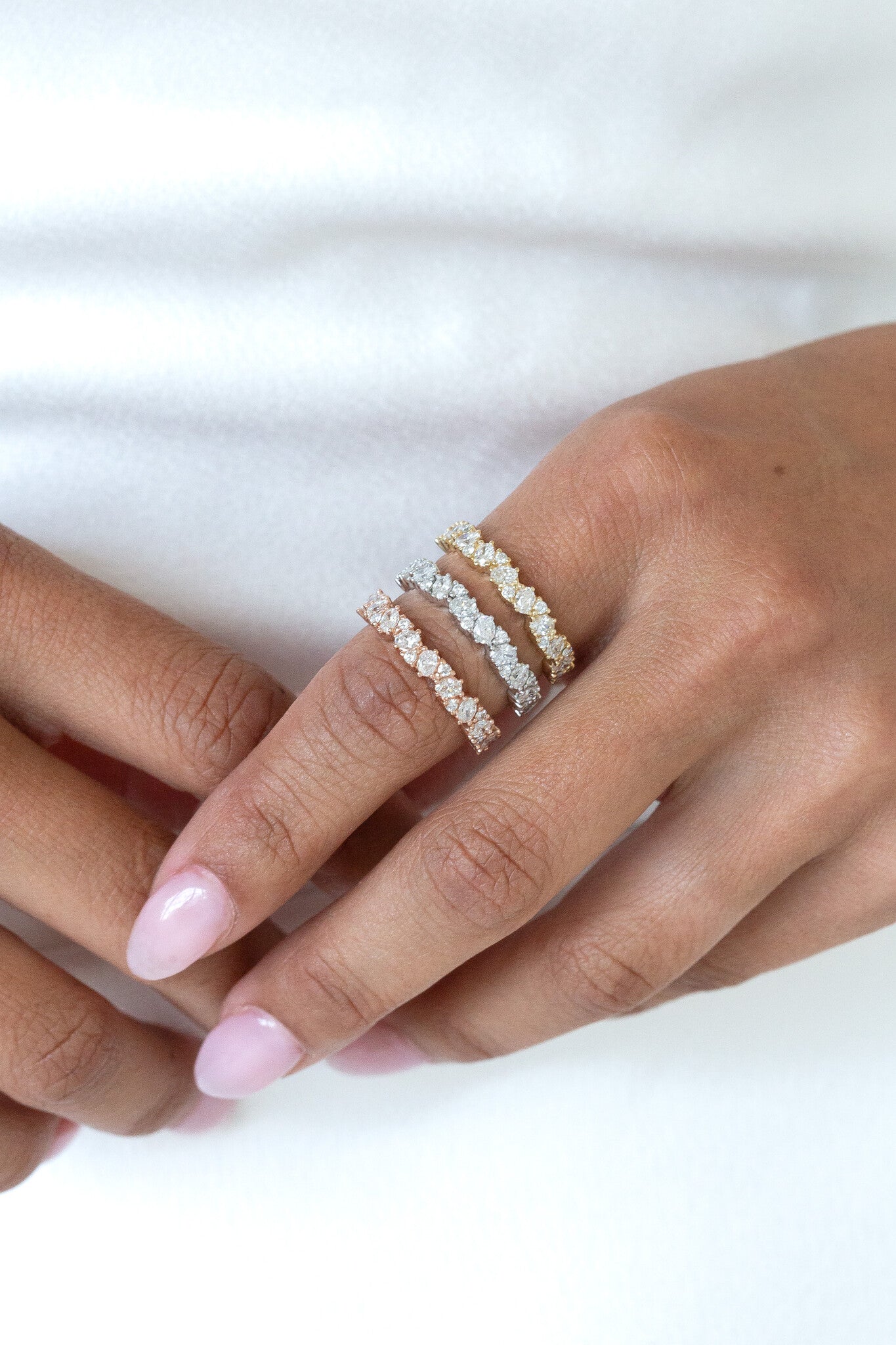 0.25 TCW Round Shaped Half Eternity Lab Grown Diamond Wedding Band