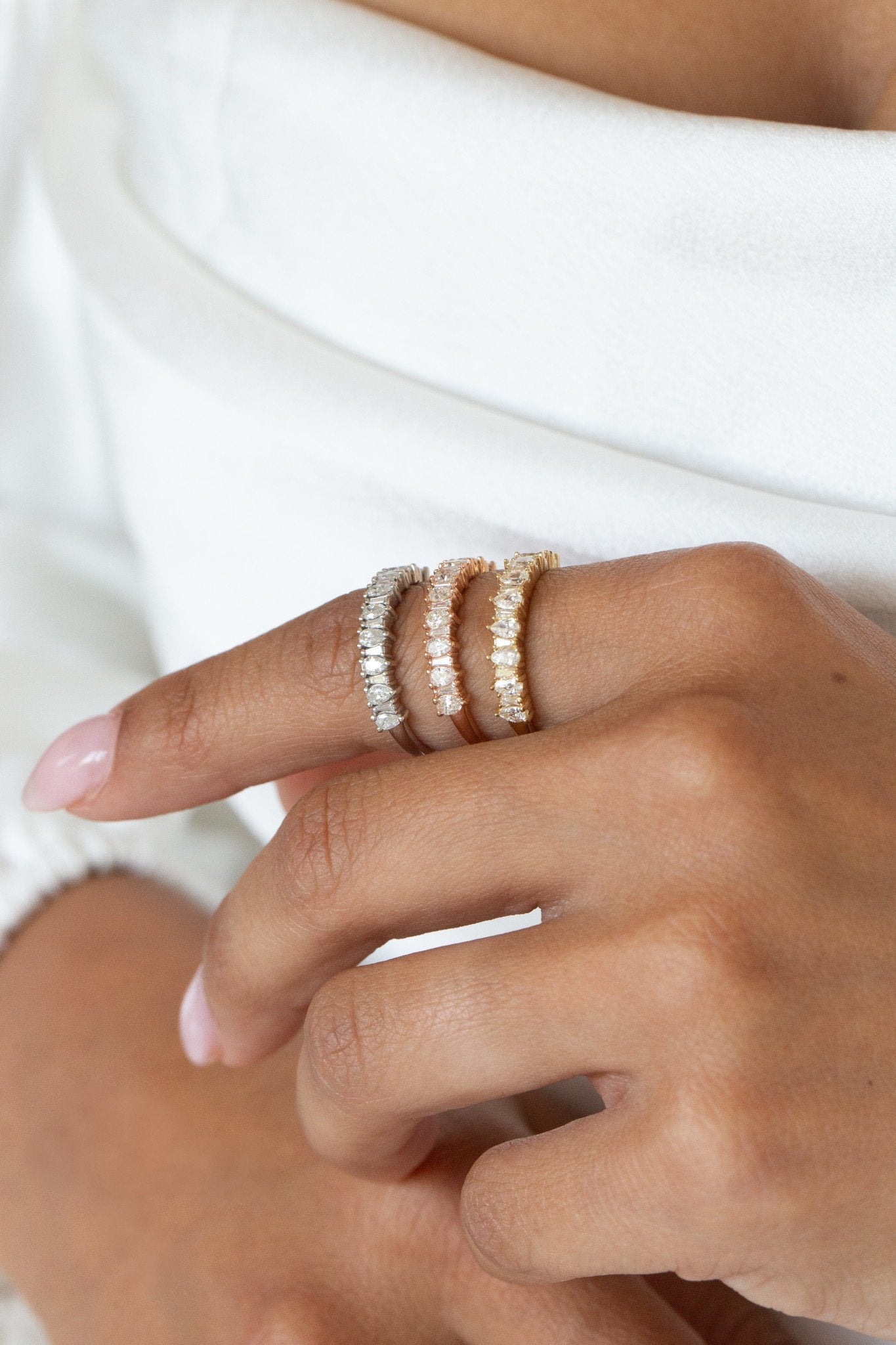 0.25 TCW Round Shaped Half Eternity Lab Grown Diamond Wedding Band