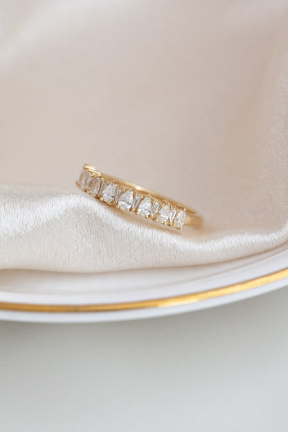 0.25 TCW Round Shaped Half Eternity Lab Grown Diamond Wedding Band