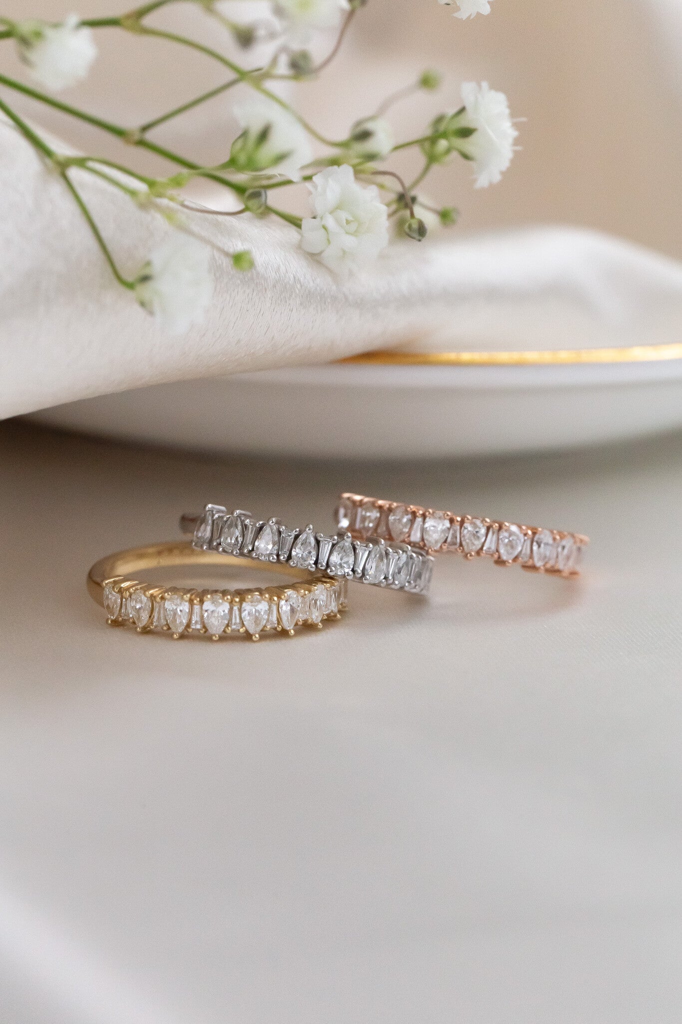 0.25 TCW Round Shaped Half Eternity Lab Grown Diamond Wedding Band