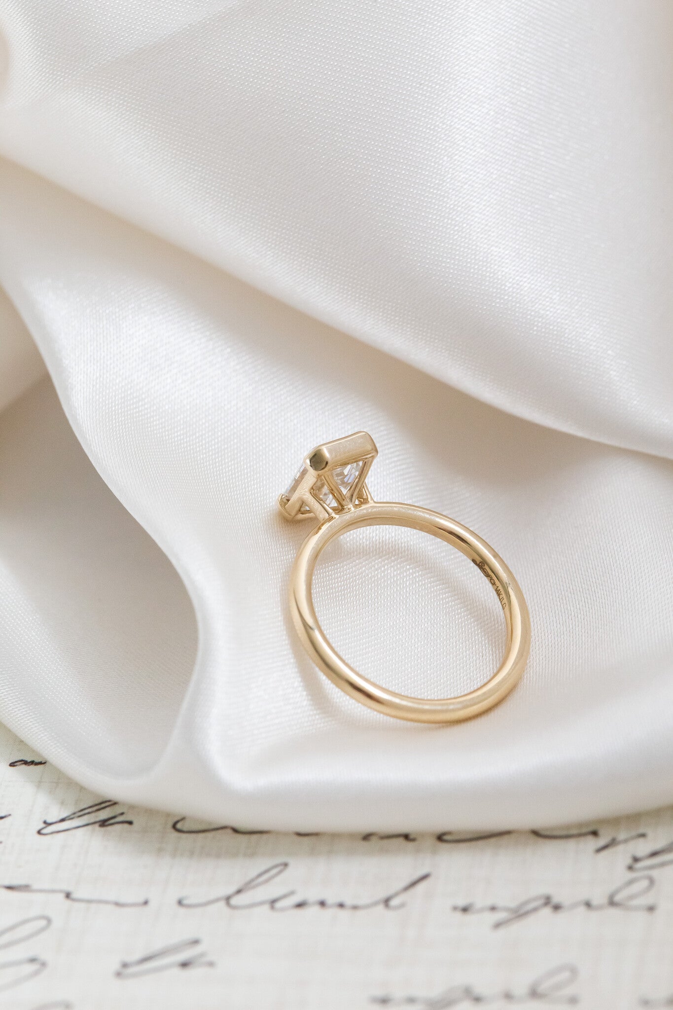 Marquise Shaped Three Stone Lab Grown Diamond Engagement Ring