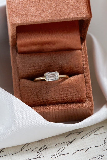 Marquise Shaped Three Stone Lab Grown Diamond Engagement Ring