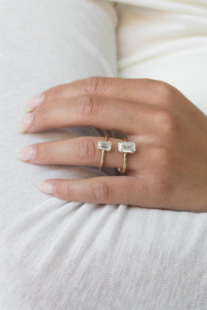 Marquise Shaped Three Stone Lab Grown Diamond Engagement Ring