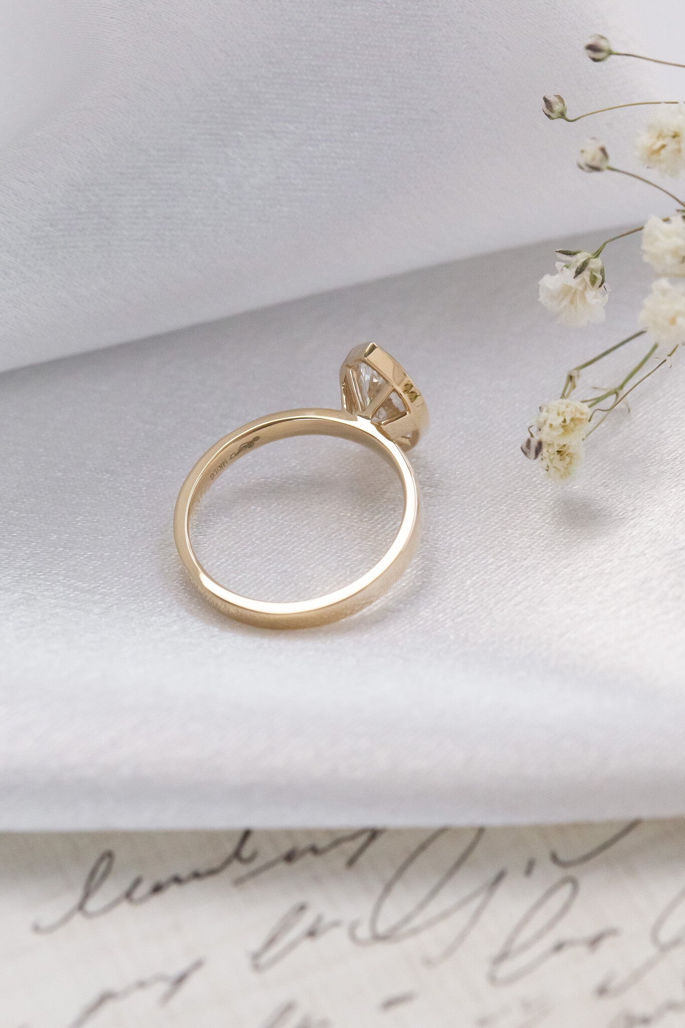 Marquise Shaped Three Stone Lab Grown Diamond Engagement Ring