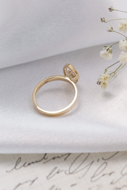 Marquise Shaped Three Stone Lab Grown Diamond Engagement Ring