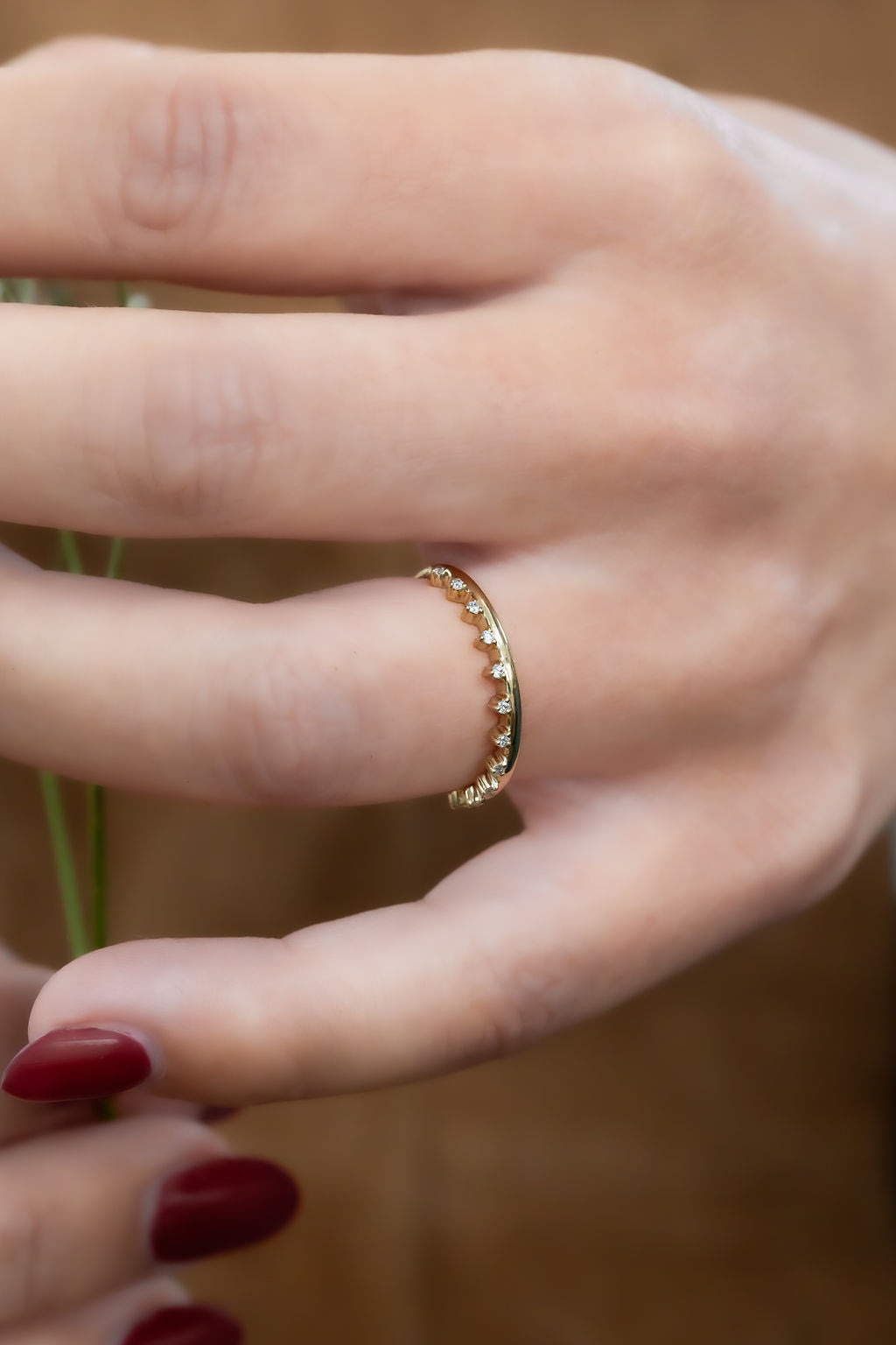 0.25 TCW Round Shaped Half Eternity Lab Grown Diamond Wedding Band