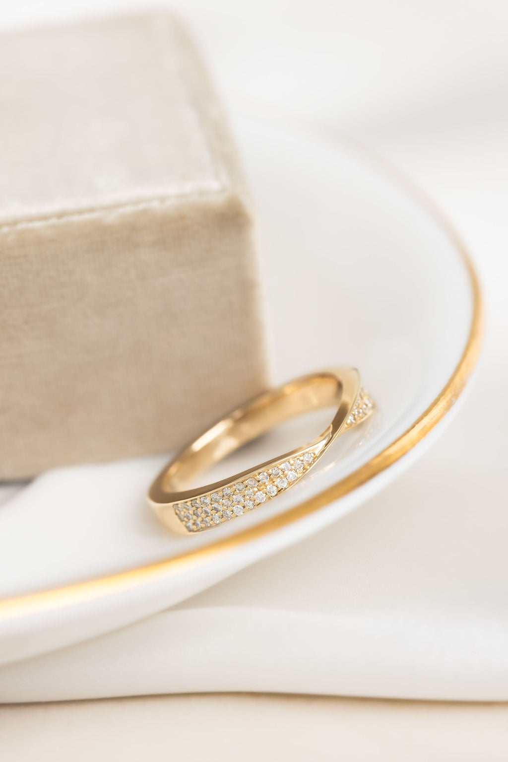 0.25 TCW Round Shaped Half Eternity Lab Grown Diamond Wedding Band