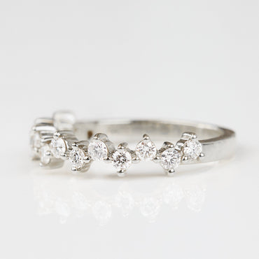 0.25 TCW Round Shaped Half Eternity Lab Grown Diamond Wedding Band