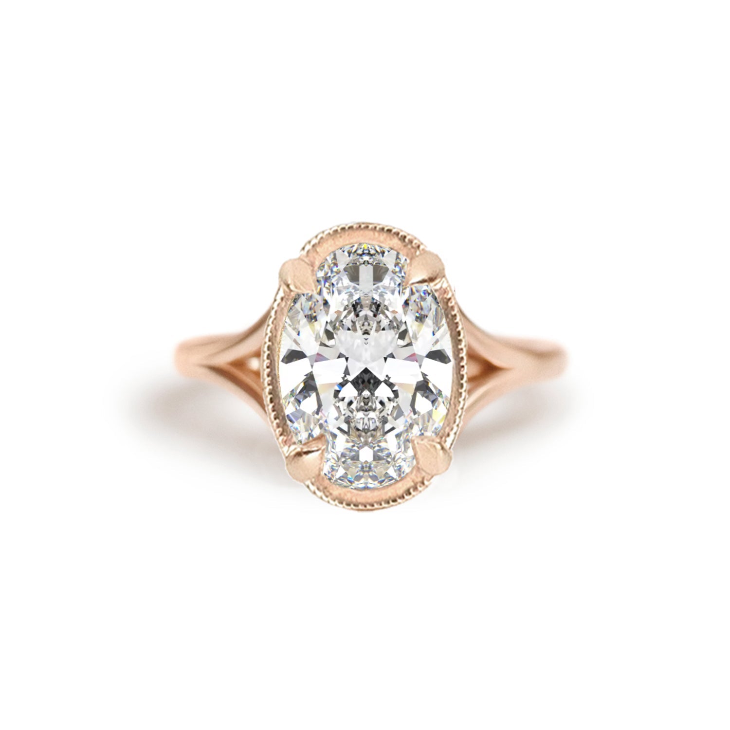 Marquise Shaped Three Stone Lab Grown Diamond Engagement Ring