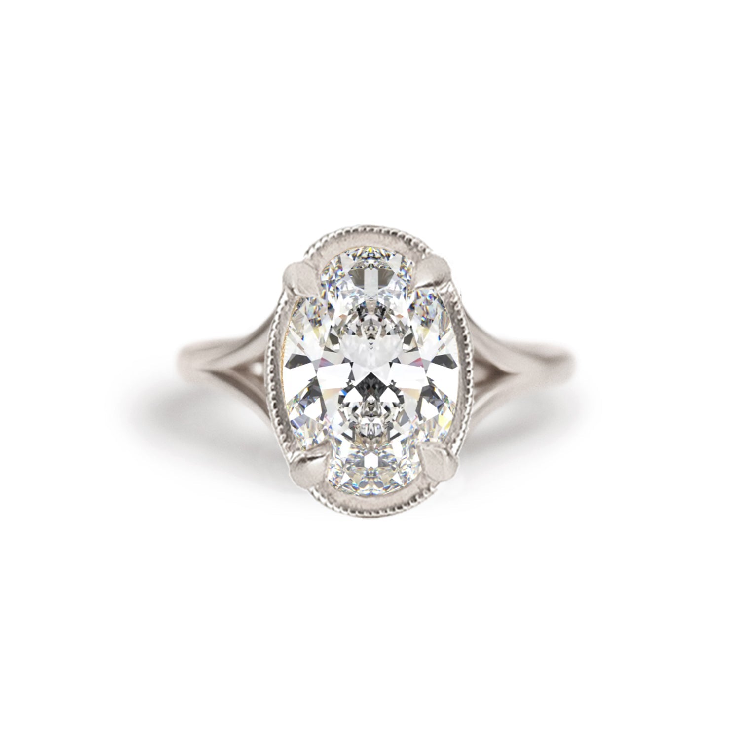 Marquise Shaped Three Stone Lab Grown Diamond Engagement Ring