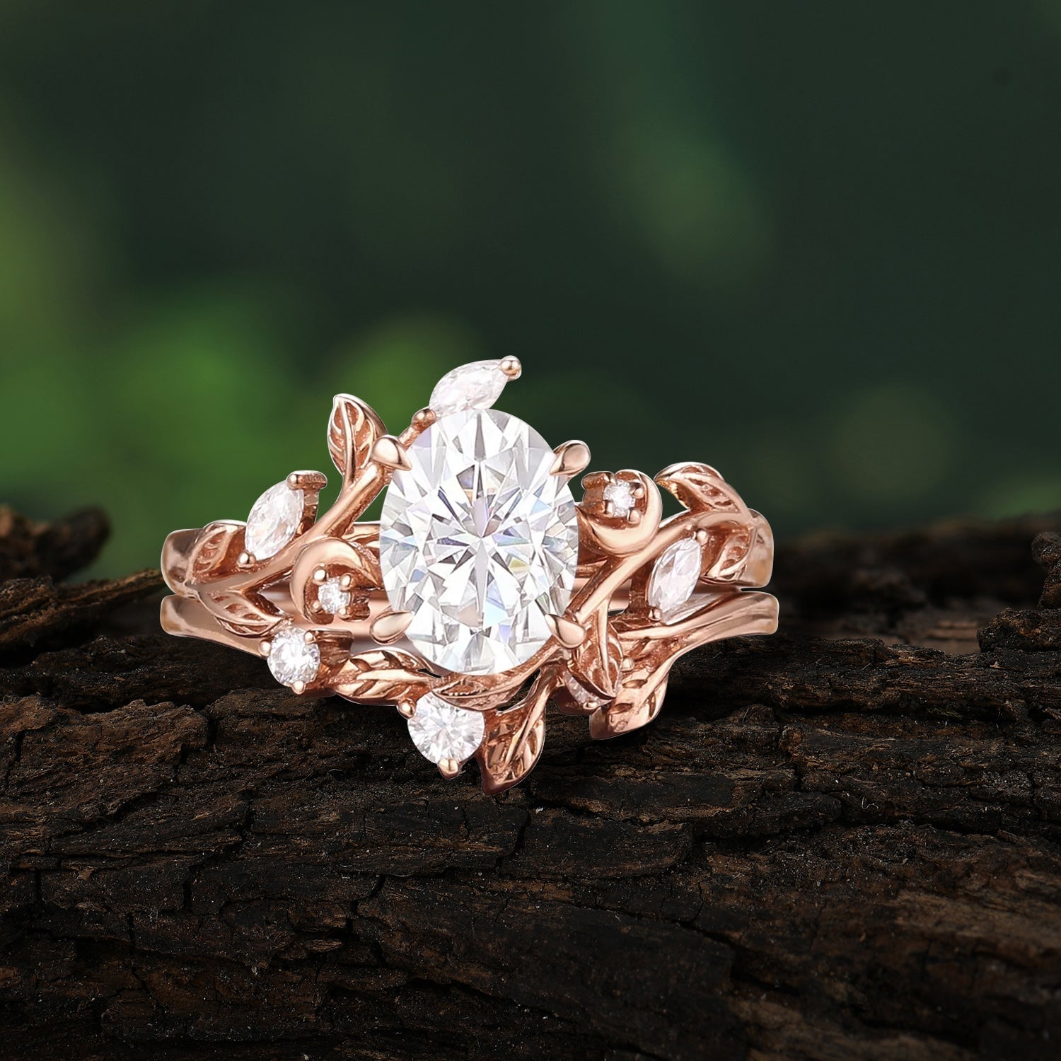 Marquise Shaped Three Stone Lab Grown Diamond Engagement Ring