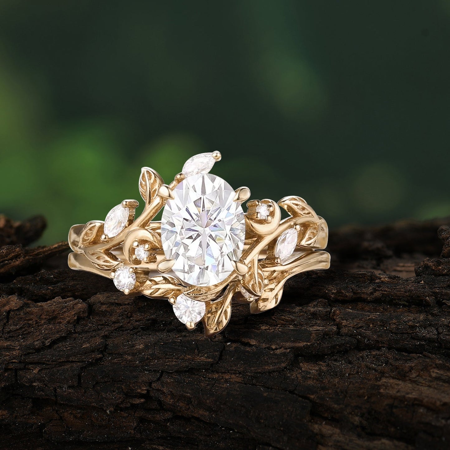 Marquise Shaped Three Stone Lab Grown Diamond Engagement Ring