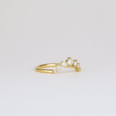 0.24 TCW Round Stones Curved Lab Grown Diamond Wedding Band