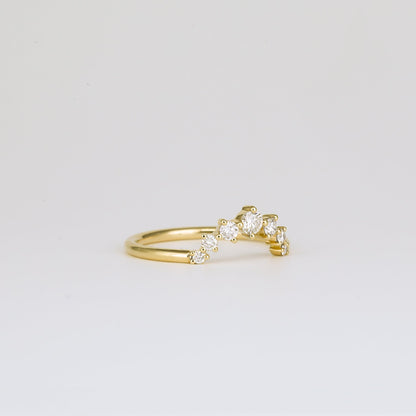 0.24 TCW Round Stones Curved Lab Grown Diamond Wedding Band