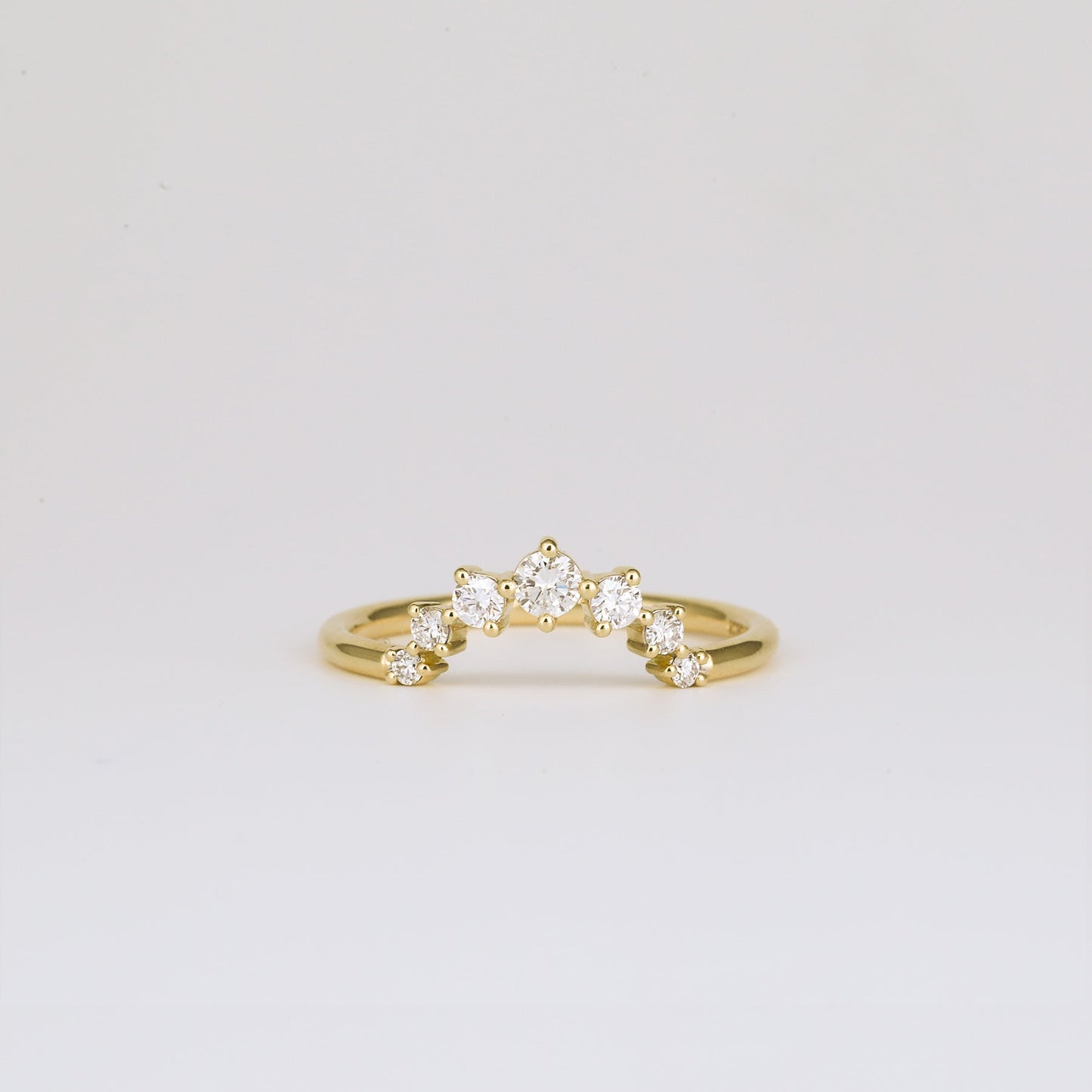 0.24 TCW Round Stones Curved Lab Grown Diamond Wedding Band