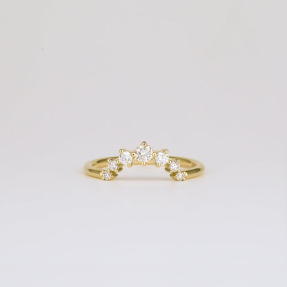 0.24 TCW Round Stones Curved Lab Grown Diamond Wedding Band