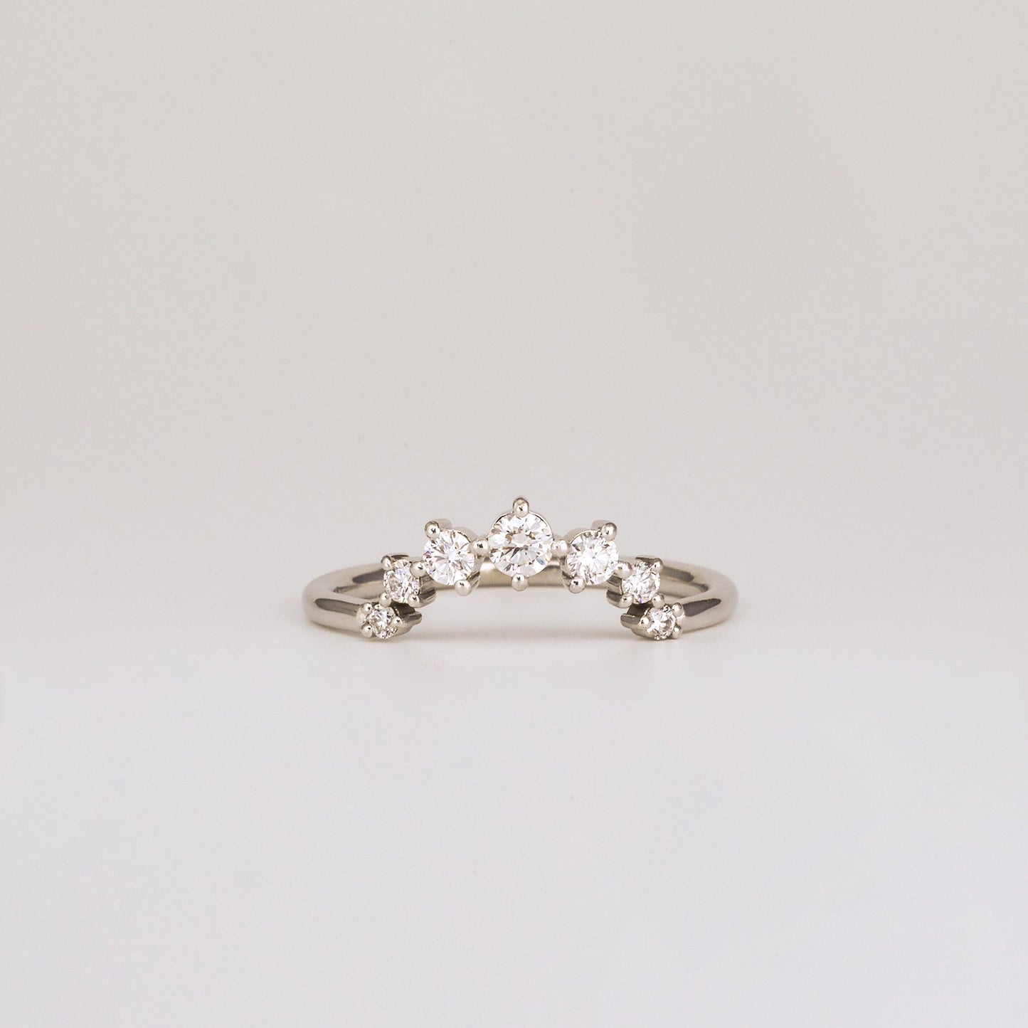 0.24 TCW Round Stones Curved Lab Grown Diamond Wedding Band