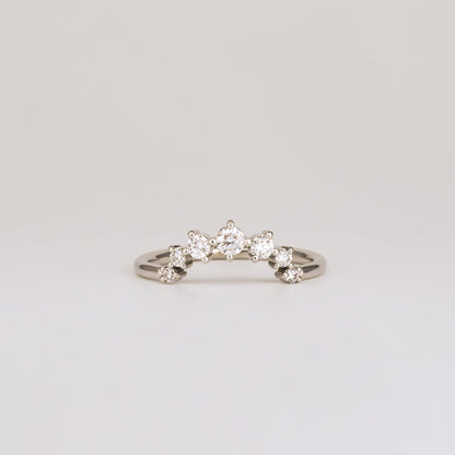 0.24 TCW Round Stones Curved Lab Grown Diamond Wedding Band