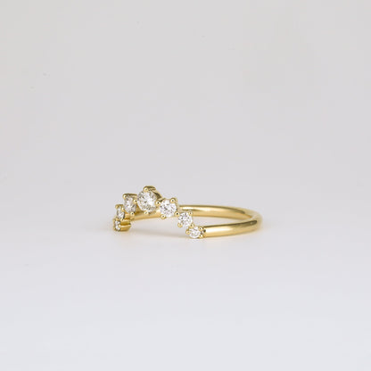 0.24 TCW Round Stones Curved Lab Grown Diamond Wedding Band