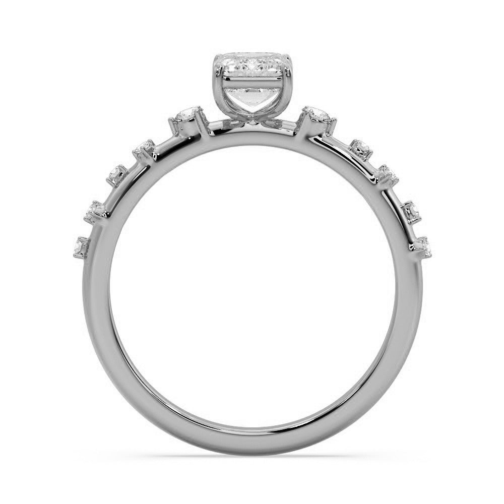 Marquise Shaped Three Stone Lab Grown Diamond Engagement Ring