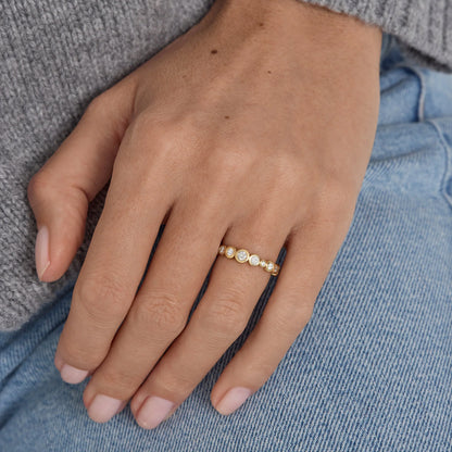 Timeless 0.3 TCW Round Stones Bezel Full Eternity Lab Grown Diamond Wedding Band