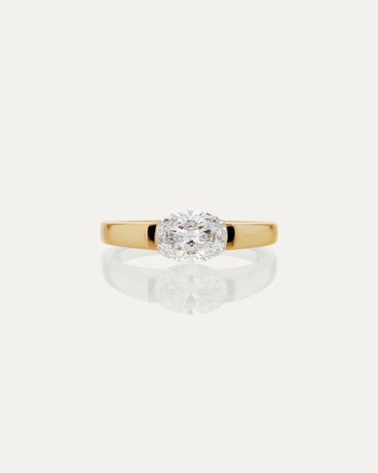 Marquise Shaped Three Stone Lab Grown Diamond Engagement Ring