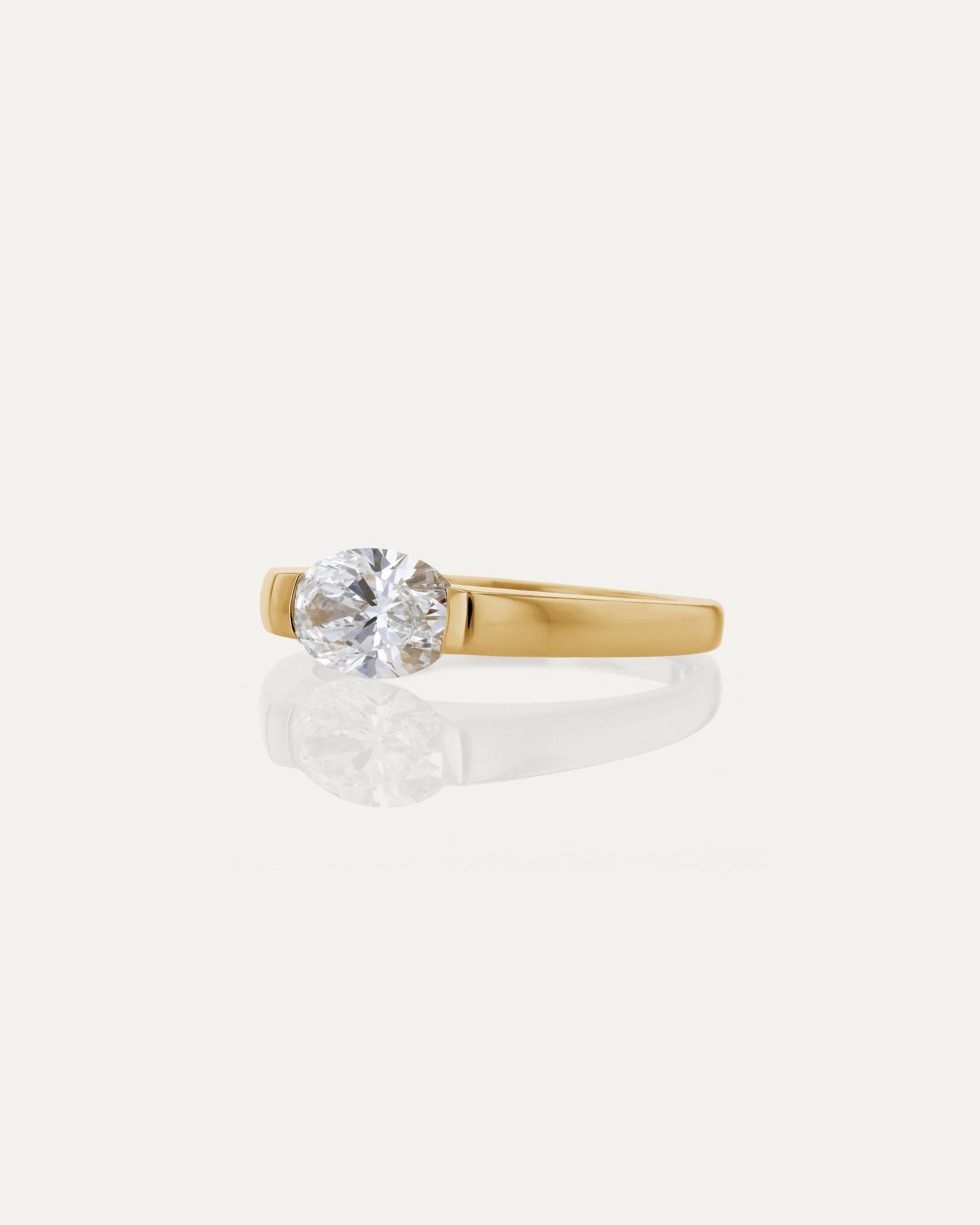 Marquise Shaped Three Stone Lab Grown Diamond Engagement Ring