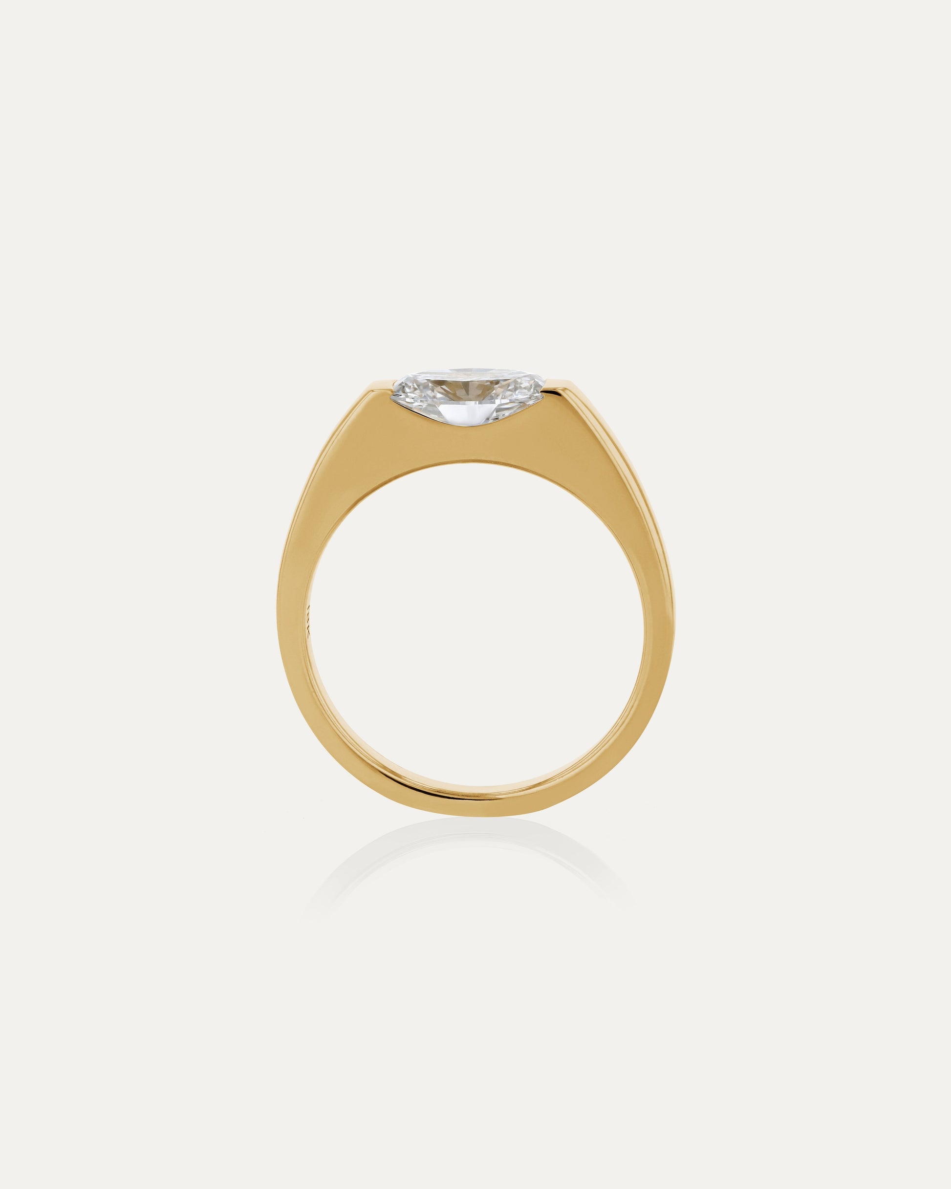 Marquise Shaped Three Stone Lab Grown Diamond Engagement Ring