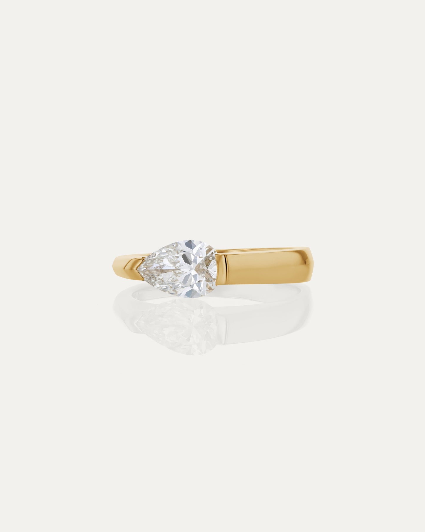 Marquise Shaped Three Stone Lab Grown Diamond Engagement Ring