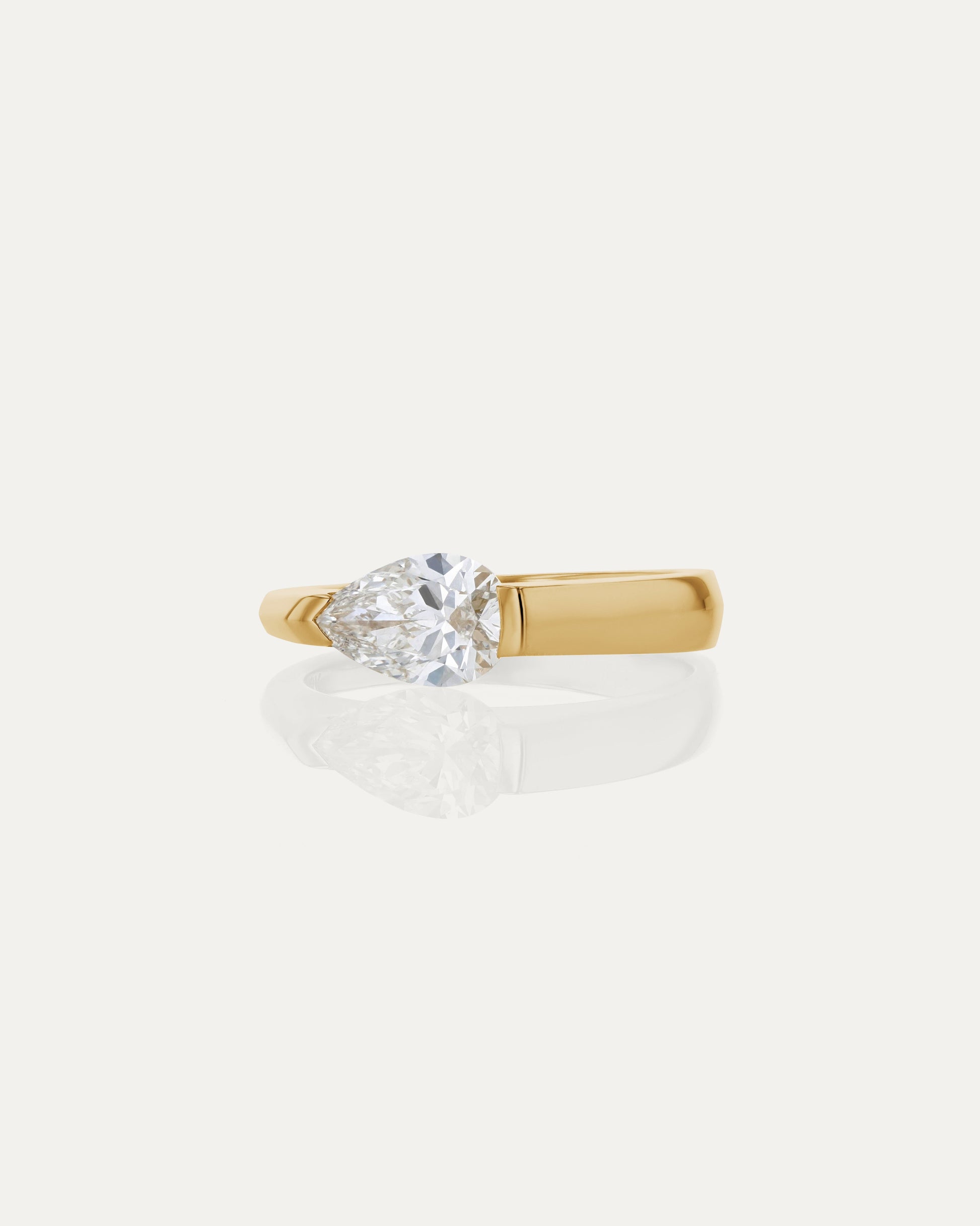 Marquise Shaped Three Stone Lab Grown Diamond Engagement Ring