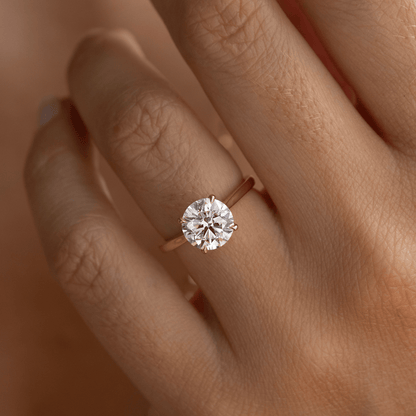 Marquise Shaped Three Stone Lab Grown Diamond Engagement Ring