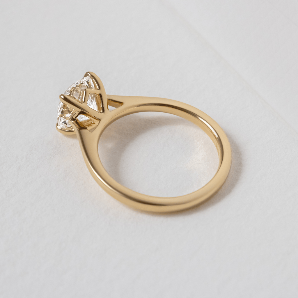 Marquise Shaped Three Stone Lab Grown Diamond Engagement Ring