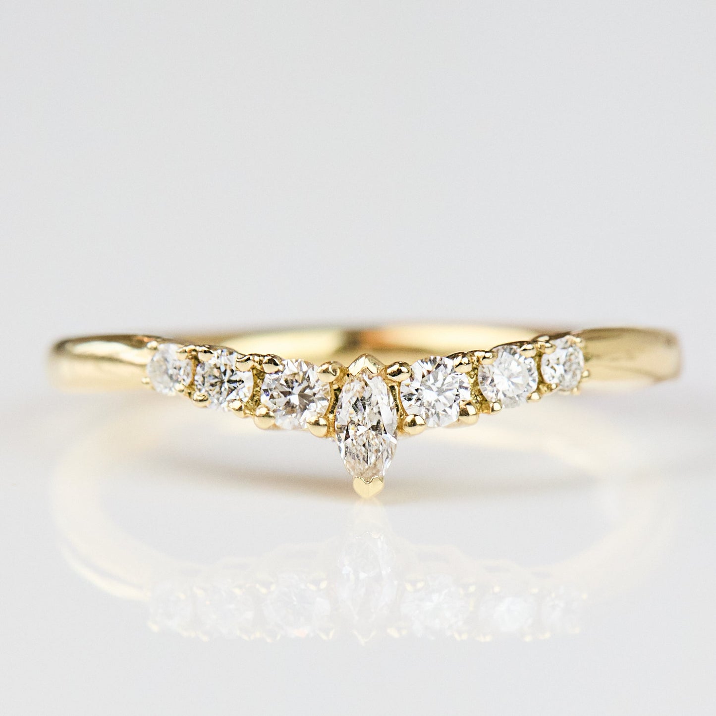 0.25 TCW Round Shaped Half Eternity Lab Grown Diamond Wedding Band