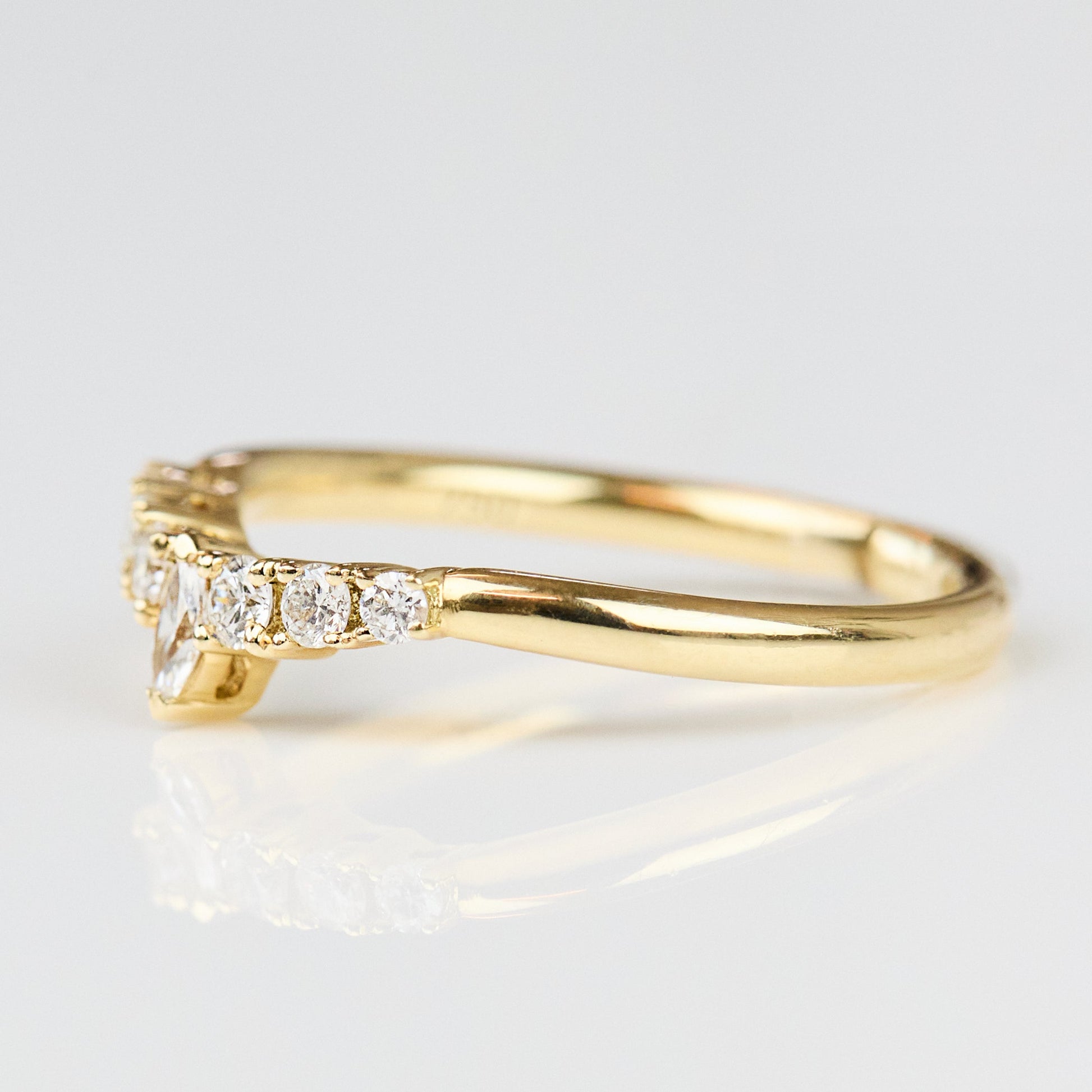 0.25 TCW Round Shaped Half Eternity Lab Grown Diamond Wedding Band