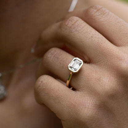 Marquise Shaped Three Stone Lab Grown Diamond Engagement Ring