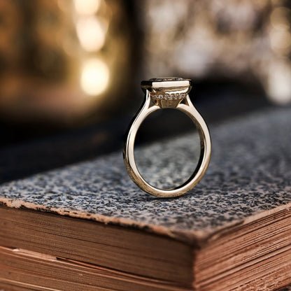 Marquise Shaped Three Stone Lab Grown Diamond Engagement Ring