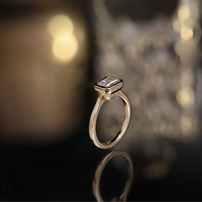 Marquise Shaped Three Stone Lab Grown Diamond Engagement Ring