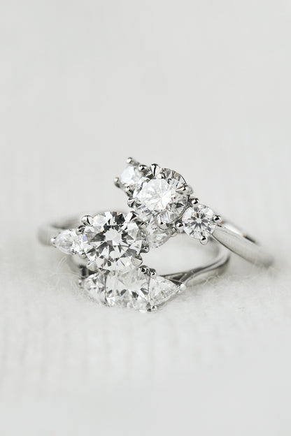 Marquise Shaped Three Stone Lab Grown Diamond Engagement Ring
