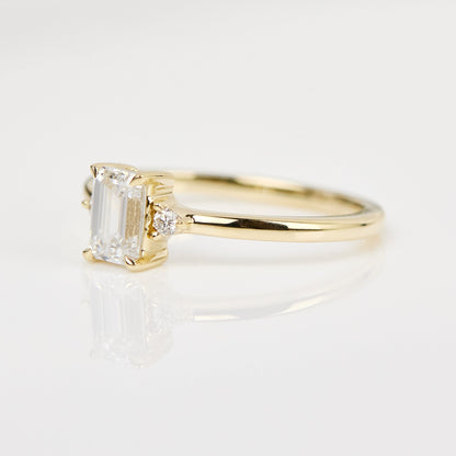 Marquise Shaped Three Stone Lab Grown Diamond Engagement Ring