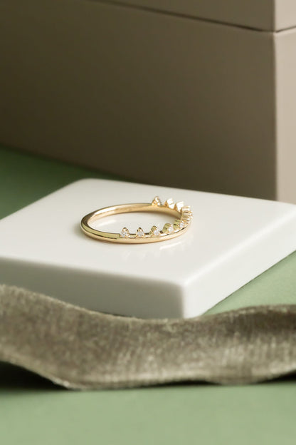 0.25 TCW Round Shaped Half Eternity Lab Grown Diamond Wedding Band