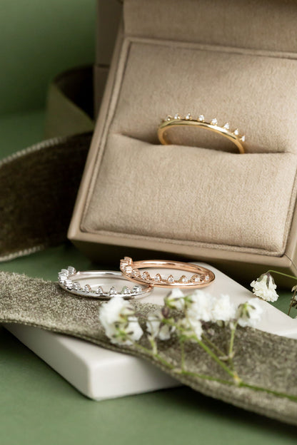 0.25 TCW Round Shaped Half Eternity Lab Grown Diamond Wedding Band