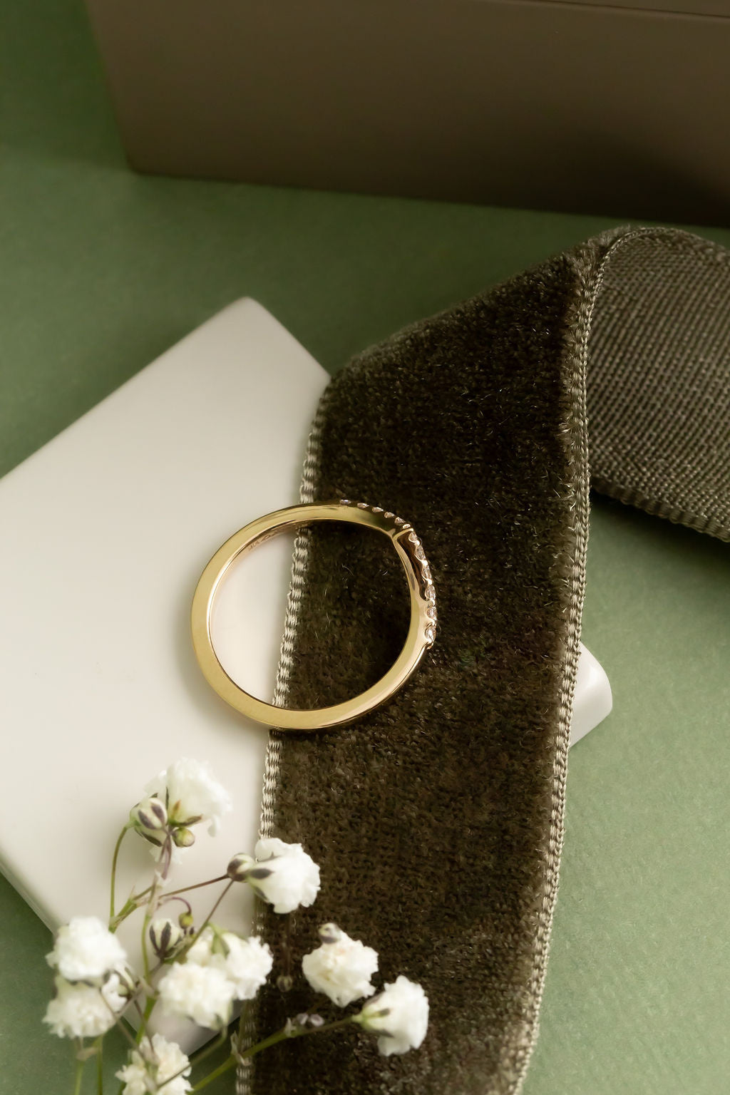 0.25 TCW Round Shaped Half Eternity Lab Grown Diamond Wedding Band