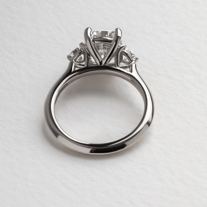 Marquise Shaped Three Stone Lab Grown Diamond Engagement Ring